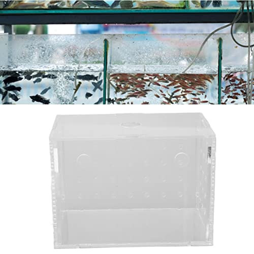 Fish Breeder Box, Aquarium Fish Breeding Box with Suction Cups, High Transparency Acrylic Hatchery Incubator Tank for Baby Fish Shrimp Clownfish Isolation and Rearing (11 * 7 * 8CM) - size: 11*7*8CM