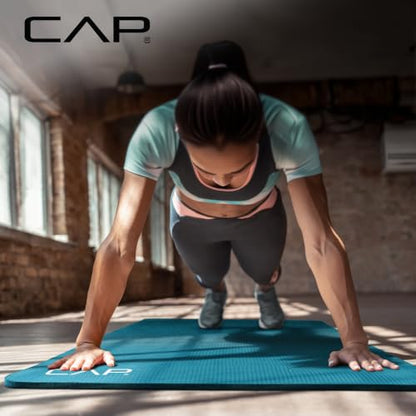 CAP Barbell 1/2-Inch High Density Exercise Yoga Mat with Strap | Multiple Options - color: Teal, style: Yoga Mat