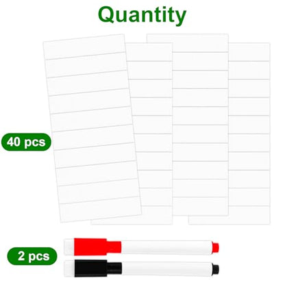 40pcs Magnetic Baseball Lineup Boards with 2 Pens, 2.32x0.51in/5.9x1.3cm Baseball Game Magnetic Strips Cards Reusable Dry Erase Magnets for Softball Coaching Clipboard Dugout Board Accessories