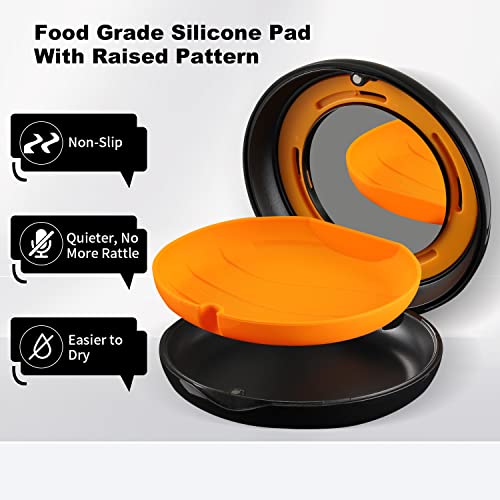 Retainer Case, Slim Aligner Case with Adjustable Vent Holes and Mirror, Compatible with Invisalign, Night Guard and Mouth Guard, Premium Retainer Case, With Aligner Remover Tool, Chew & Brush, Black - color: Round: Black