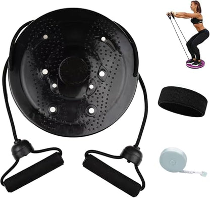 Waist Sculptor, 2026 New Lovely Waist Twister Machine Exercise with Arm Bands, Adjustable Ab Twister Board Twisting Waist Disc for Legs, Buttocks, Hip Exercise Training, Shaping the Body - color: Black