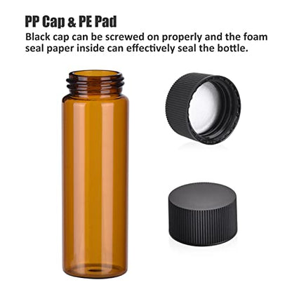 BIGLEE 100PCS 8ML Amber Small Glass Vials with Screw Caps - color: Amber, size: 8ML-100PCS