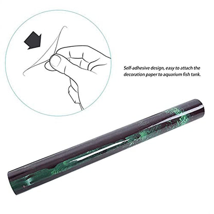 TITA-DONG Fish Tank Background, Forest Tank Aquarium Poster, Aquarium Background Picture, PVC Adhesive Underwater Forest Tank Background Poster Backdrop Decoration Paper(61 * 41cm) - size: 61*41cm