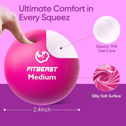 FitBeast Grip Strength Trainer – 6 Pieces Hand Therapy Kit with Finger Extension Exerciser & Stress Balls for Adults, Rehab & Strength Training – for Men, Women, and Seniors - color: 6-Piece Bright Tones