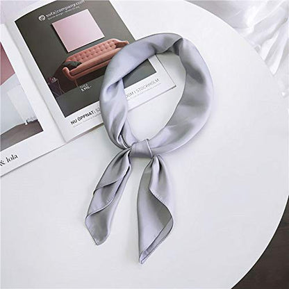 Glamorstar Satin Neck Scarf 6 Packs Square Handkerchief for Women - color: 6 Packs - Black,red,blue,white,pink,gray