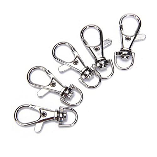 Metal Swivel Lobster Clasp Keychain 5 Piece Set for DIY Crafting Silver Easy to Attach to Bags and Keys