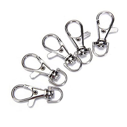 Metal Swivel Lobster Clasp Keychain 5 Piece Set for DIY Crafting Silver Easy to Attach to Bags and Keys