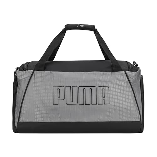 PUMA unisex-adult Accelerator Duffel Bag with Removable Strap & Shoe Pocket - color: Cast Iron/Black