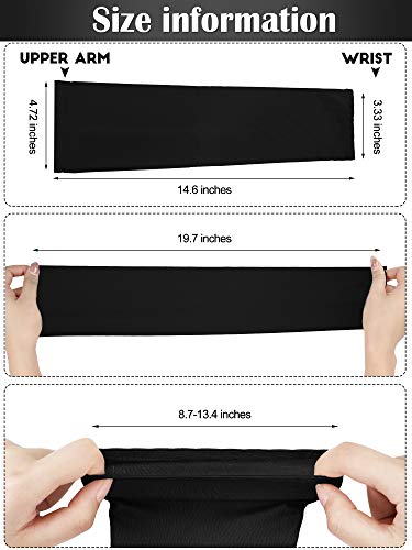 Bememo 9 Pairs UV Protection Sleeves Cooling Sleeves Long Arm Covers Arm Sleeves for Men and Women - color: Black, Light Grey, Dark Grey