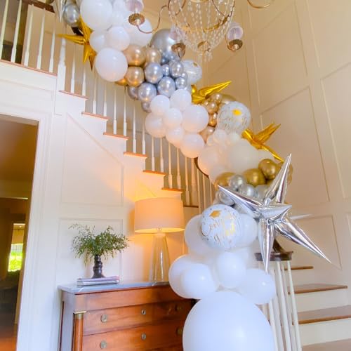 Voircoloria 90pcs White Balloons Garland Arch Kit, 18 12 10 5 Inch - color: 03 White, size: 5/10/12/18 inch - 90pcs