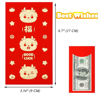 Red Envelopes Chinese New Year Lucky Money Packets, Gift Money Envelopes 2024, Dragon Year Hong Bao, Spring Festival, Birthday Wedding 36 Pcs Large Cartoon Gold - color: Set2-36Pcs-Cartoon Dragon Large