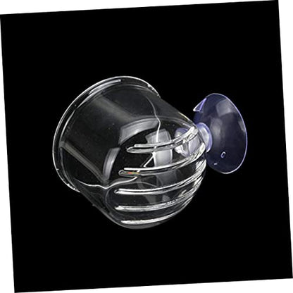 2-Pack Glass Feeding Cup for Aquarium Fish Feeder Shrimp Eggs Food Aquarium Equipment Aquatic Supplies - size: L