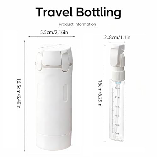 4 in 1 Travel Dispenser Bottle,4 Pack 30ML Travel Bottles for Toiletries, Leak Proof Travel Size Containers (White, OneSize) - color: White