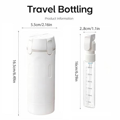 4 in 1 Travel Dispenser Bottle,4 Pack 30ML Travel Bottles for Toiletries, Leak Proof Travel Size Containers (White, OneSize) - color: White