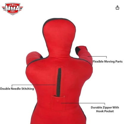 Kids Grappling Standing Dummy - Unfilled – Wrestling, Jiu-Jitsu, MMA Training Dummy with Moveable Arms and Legs – Durable Polyester Fabric - color: Grey-Stand, size: 3 ft-36 Inch