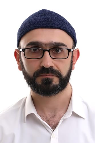 ihvan online Kufi Hats for Men, Taqiya, Takke, Turkish Muslim Winter Velvet Roll-up Edge Prayer Skullcaps, Islamic Gifts - color: Blue Dark
