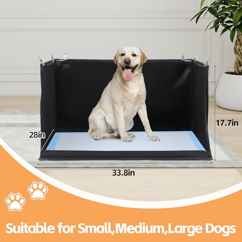 HOMBYS Dog Pee Pad Holder with High Walls, No-Spill Indoor Potty for Large Dogs, Foldable Puppy Litter Box, Patent Pending (33.8" L x 28" W x 17.7" H) - size: 33.8"L x 28"W x 17.7"H