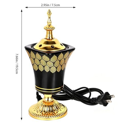 Ciieeo Electric Incense Burner Middle Eastern Style Plug-in Censer for Home Decor Bedroom Living Room Air Purification Relaxation 7.67X2.95X2.95In Us Plug