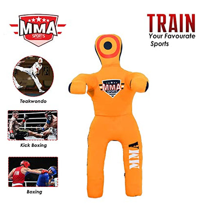 MMA Sports Brazilian Jiu Jitsu Judo Karate Throwing Boxing Dummy - 36-41 Inch Orange Grappling Dummy for Kids
