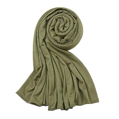 Soft Stretch Head Wrap Scarfs Long Turban Head Wrap Tie for Women - color: Army