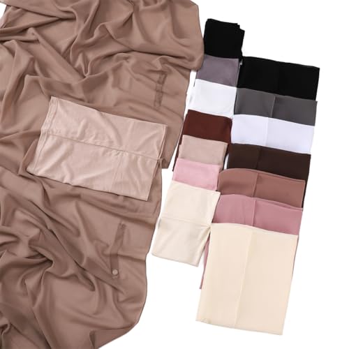 Instant Chiffon Hijab Set 3-in-1 Hijabs Scarf with Built-in Magnets and Undercap Head Wraps with Modal Cap - color: 4 #