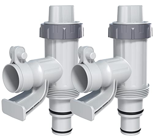 [ Patented ] POOLHACKER Plunger Valve Plus with Pool Hose Adapter and Pool Pipe Holder, Pool Replacement Parts Accessories for above Ground Pool (2 Pcs) | Pool Hose Adapter, Pipe Holder, Replacement Pool Fittings, Secure Hose Support, Easy Installation, P