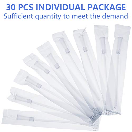 White PVC Replacement Tube Supplies Colon Tubes Kit Clear Replacements Hose with Flexible Rounded End for Smooth Insert Catheters for Women Men FR12 (30 Pieces)