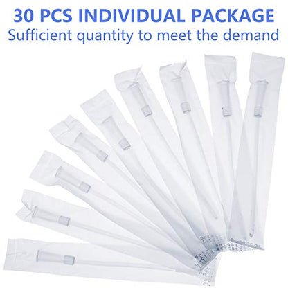 White PVC Replacement Tube Supplies Colon Tubes Kit Clear Replacements Hose with Flexible Rounded End for Smooth Insert Catheters for Women Men FR12 (30 Pieces)