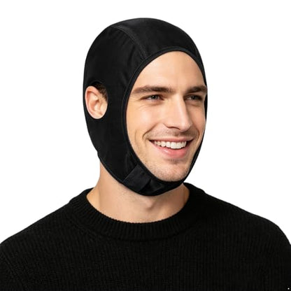 YiZYiF Wrestling Hair Cap Cover Universal Fit for Any Headgear with Chin and Open Ears Long Hair Slicker for Grappling - color: Black