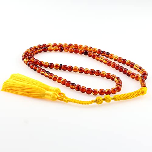 Muslims Islamic Dhikr Tasbeeh Tasbih Prayer Beads, 99 Brown Resin Beads with Tassel