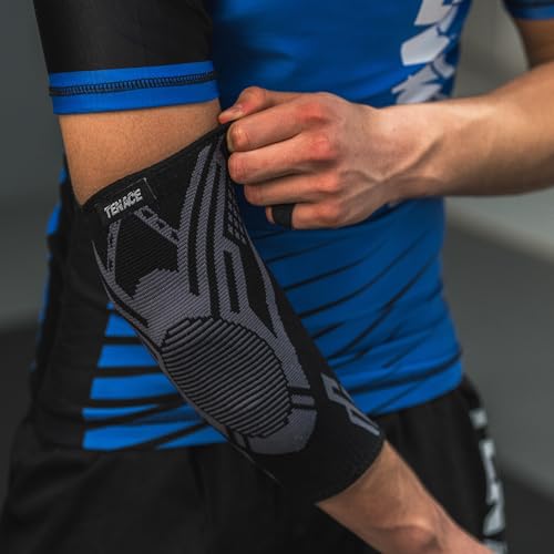 Tenace Jiu Jitsu Elbow Brace, Grappling - Compression Elbow Protection and Padded MMA, BJJ, Muay Thai, Judo - High Durability and Performance Unisex - size: Small