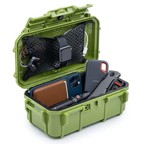 Evergreen 57 Waterproof Dry Box Protective Case - Travel Safe/Mil Spec/USA Made - for Cameras, Phones, Ammo Can, Camping, Hiking, Boating, Water Sports, Knives, & Survival (Green) - color: Green