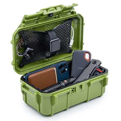 Evergreen 57 Waterproof Dry Box Protective Case - Travel Safe/Mil Spec/USA Made - for Cameras, Phones, Ammo Can, Camping, Hiking, Boating, Water Sports, Knives, & Survival (Green) - color: Green