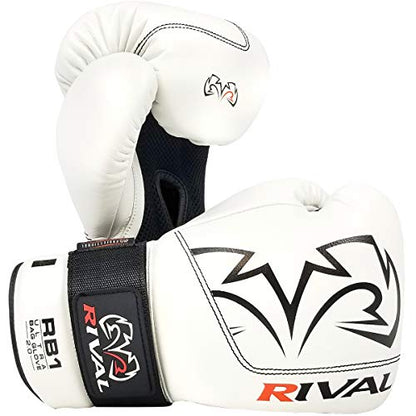 RIVAL Boxing RB1 2.0 Ultra Bag Gloves, Hook and Loop Closure, Super-Resistant Microfiber, High-Density Foam, Breathable Mesh Palm - color: White, size: Small