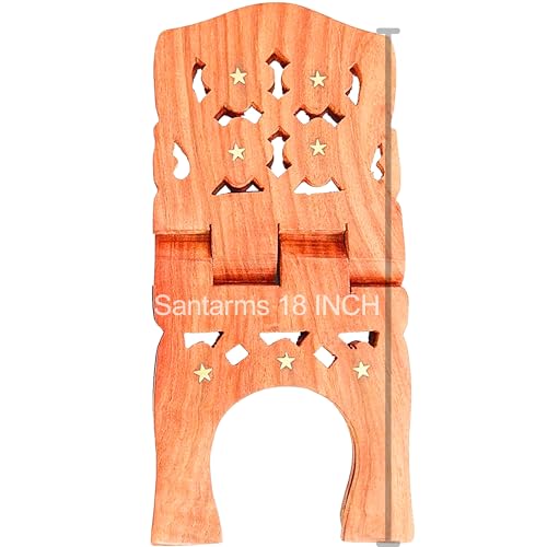 Goofy Turtle Wooden Quran Sharif Rehal Book Reading Holder Rihal Stand Foldable Kuran Shelf Rahel Stand Items for Office & Home Decor, 18 INCH
