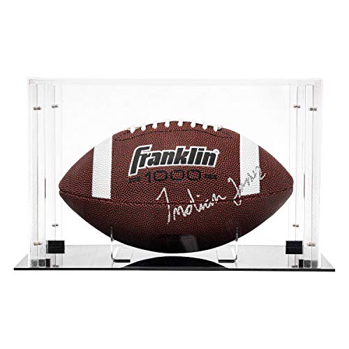 Franklin Sports Display Case – Memorabilia – UV Protected – Sport Collectibles - Baseball - Batting Gloves - Basketball - Soccer Ball - Football - style: Football