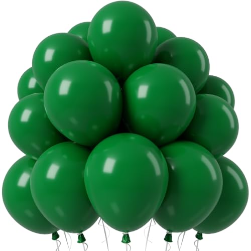 Jobkoo Green Balloons, 12 Inch Dark Emerald Hunter Forest Green Balloon - color: 05-green-20