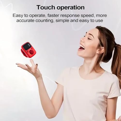 Tally Counter Portable Hand Finger Counting Clicker | Smart for Family Friends Home Young People Elderly Office Daily Wear - color: Red