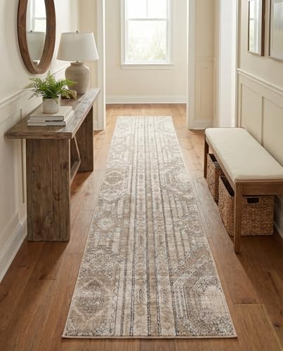 Rugs.com Oregon Collection Rug – 12 Ft Runner Ivory Low-Pile Rug Perfect for Hallways, Entryways - color: Ivory 1, size: 2'2" x 12' (Runner)