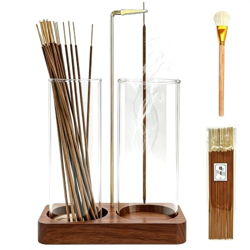 2 in 1 Incense Holder,Wooden Incense Holder for Sticks - color: 2 in 1 Brown