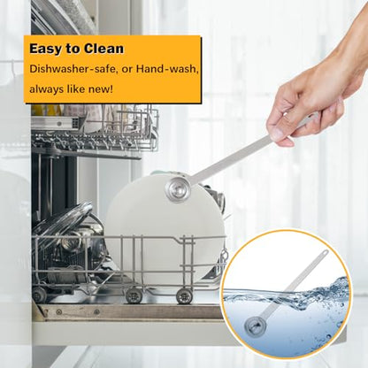 2PCS 1TSP(5ml) Extra Long Handle Measuring Spoon, 18/8 Stainless Steel | Food-Grade SS 304, Accurate, BPA-Free, Dishwasher Safe, Engraved Marking, Kitchen Essential - size: 1tsp|5ml