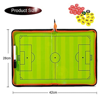 Pure Vie Portable Magnetic Soccer Coaching Board Football Tactics Clipboard | Soccer Strategy Whiteboard for Coaches Training and Matches, Dry Erase Board with Magnet, Pen Football Sport Coach Must Haves - color: 16.54'' X 11.32''