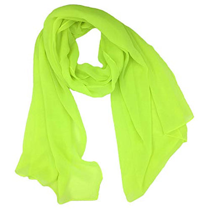 Tapp Collections™ Fashionable Soft Chiffon Scarf - color: Solid / Neon Green