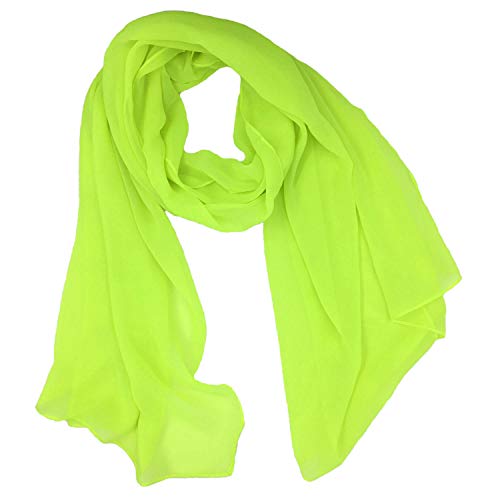 Tapp Collections™ Fashionable Soft Chiffon Scarf - color: Solid / Neon Green