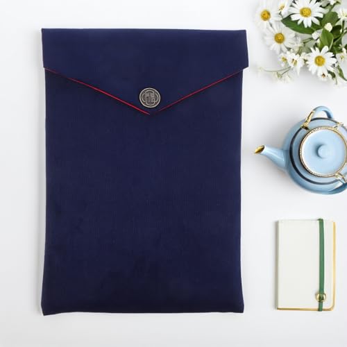 COLLBATH Chinese Style Scriptures Storage Bag Large Capacity Corduroy Soft Material Bible Holder Pouch Spacious Classic Minimalist Design for Religious Texts