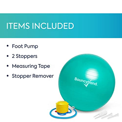 Bouncyband Balance Ball – Create Flexible Seating to Improve Focus at School, Office, or Home with This No-Roll Weighted Ball - color: Green, size: Large (Pack of 1)