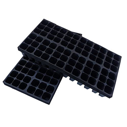 Seed Starter Tray, 1440 Cells (240 Trays - 6 Cells Per Tray) + Plant Stakes - size: 240 Trays (1440 Cells)