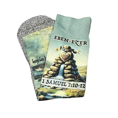 Men's – Christian Crew Socks for Men with Scripture | Moisture-Wicking | Easter Gift Idea - color: Come Thou Fount