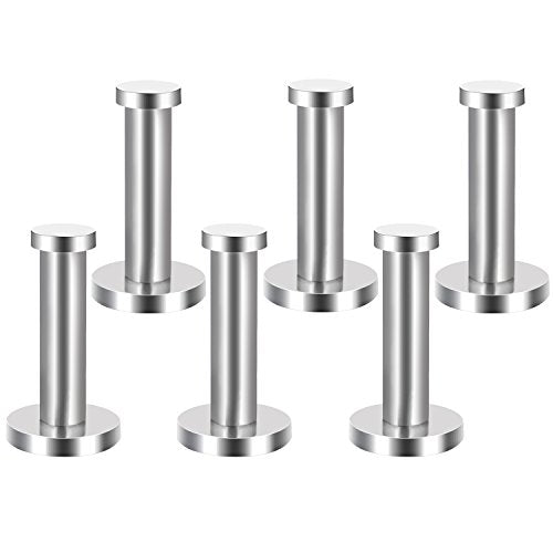 EBOOT 6 Pieces Stainless Steel Wall Mount Robe Coat Hook Towel Wall Hook (3 Inch, Silver)