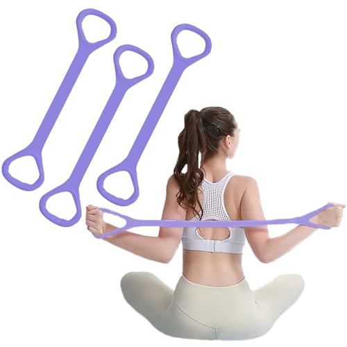 Figure 8 Fitness Resistance Bands, Elastic Bands with Handles for Working Out,Arm|Back|Shoulder Training Elastic Ropes,Exercise Equipment for Physical Therapy Stretching Yoga Pilates - color: Purple